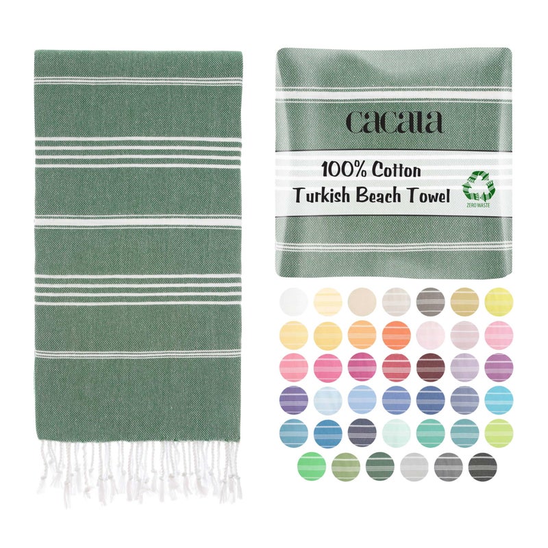 Cacala Lightweight and Thin Turkish Beach Towel 100% Cotton Sand-Free and Quick-Drying Goodness Perfect as an Extra Large Travel Towel, Beach Accessory, or Gift for Beach Lovers, 37 x 70 - Image 1
